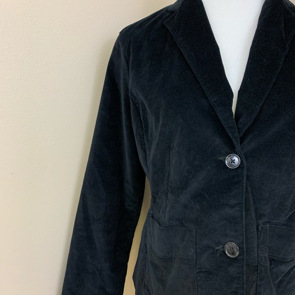 Eddie Bauer black velvet 2 button blazer size 8 - Picture 3 of 6